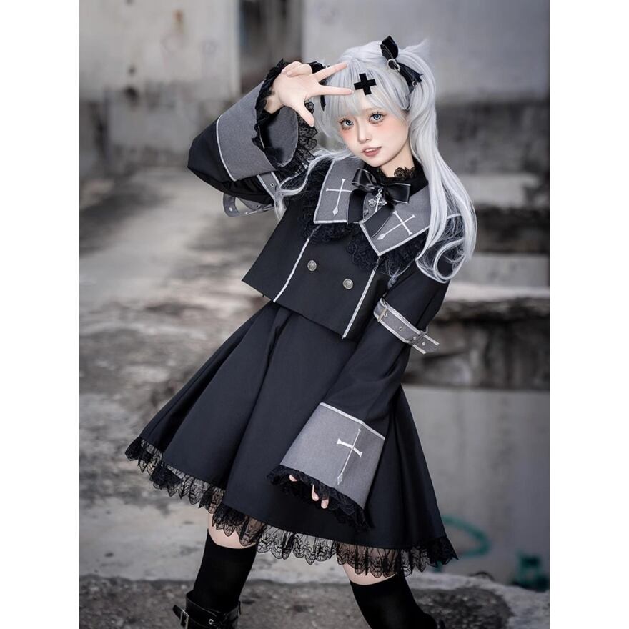 ゴシック 制服 男装 皇子系 ゴスロリ ワンピース CastleToo 男装カフェ