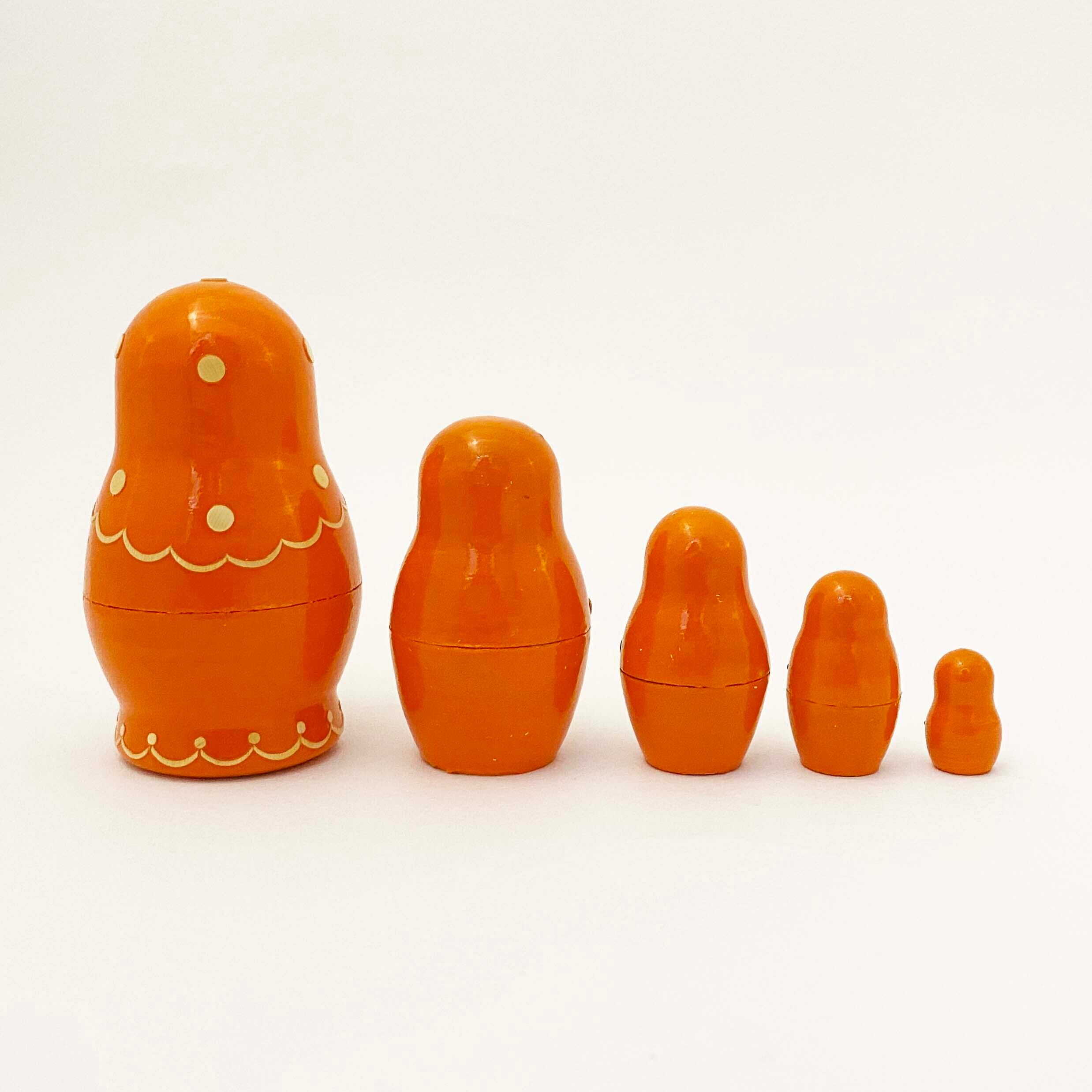 麦わらノーリンスク産マトリョーシカ / オレンジ5個組