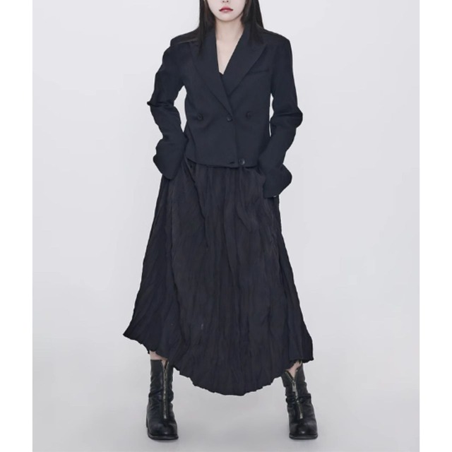 Double-breasted irregular short suit C0416