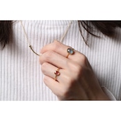 S925 PETIT STONE THIN RING -MULTI COLOR TORUMARINE-
