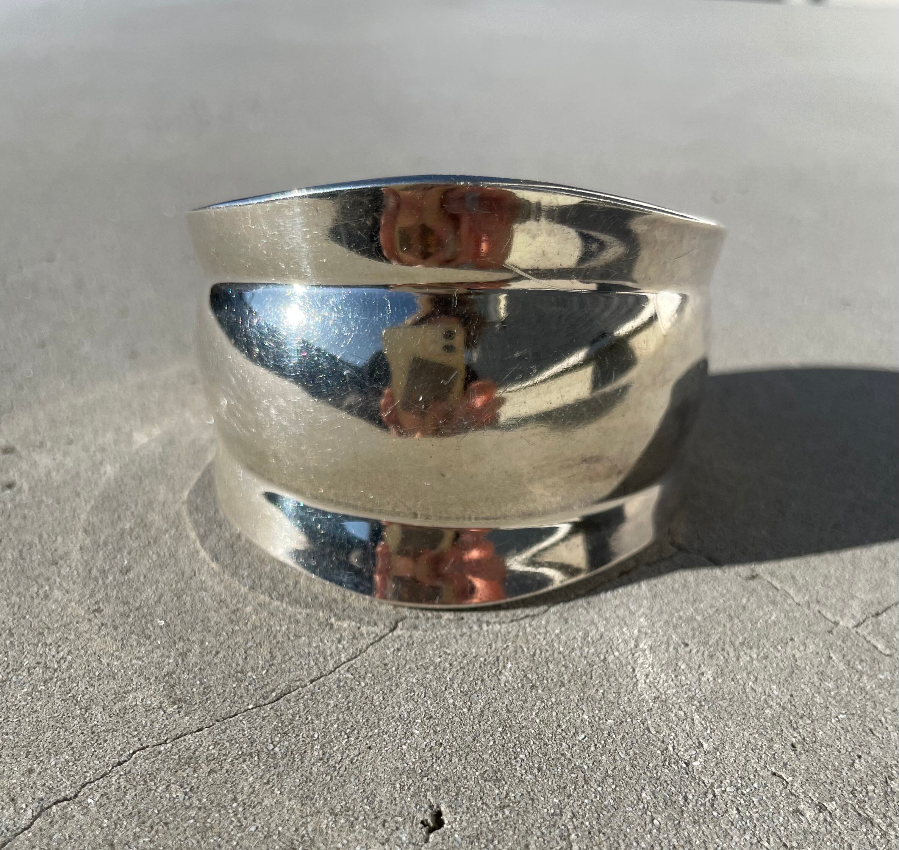 ヴィンテージ シルバー925ワイドプレーンバングル ホールデザイン SILVER ヴィンテージ シルバー925ワイドプレーンバングル ホール