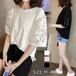 大人 可愛い メッシュ切り替え Tシャツカットソー 韓国ファッション tシャツ 半袖 レディース 無地 百掛け トップス ゆったり半袖 ブラウス 20代30代 40代 夏服