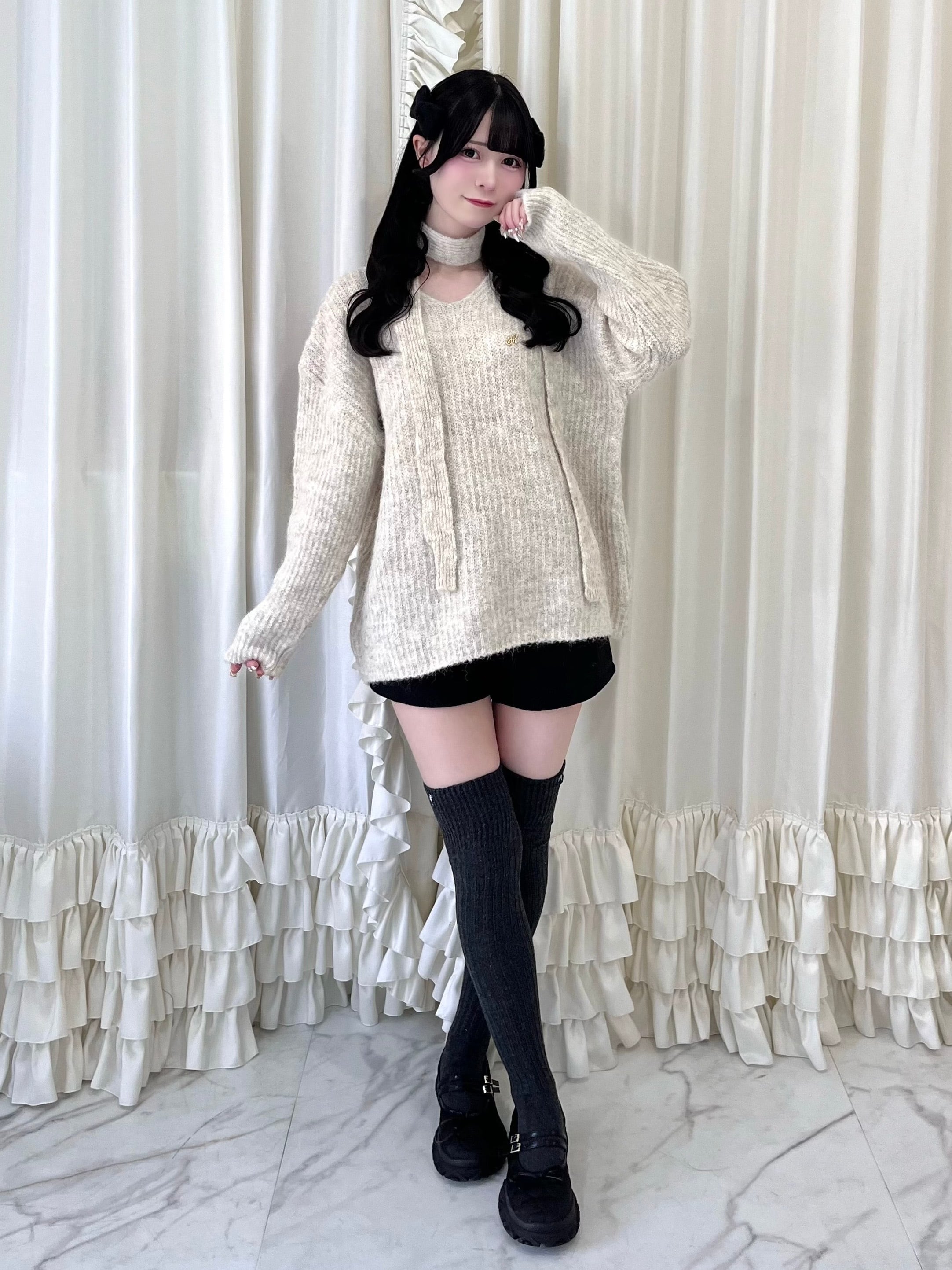 【LAST2】M loose choker knit