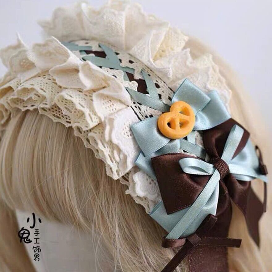 ロリータファッション ヘアアクセサリー チョコミント ヘアバンド クマ