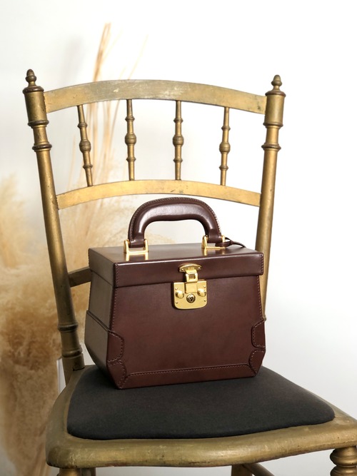GUCCI グッチ ハンドバッグ ブラウン レディロック レザー バニティバッグ vintage ヴィンテージ オールド kj32bu