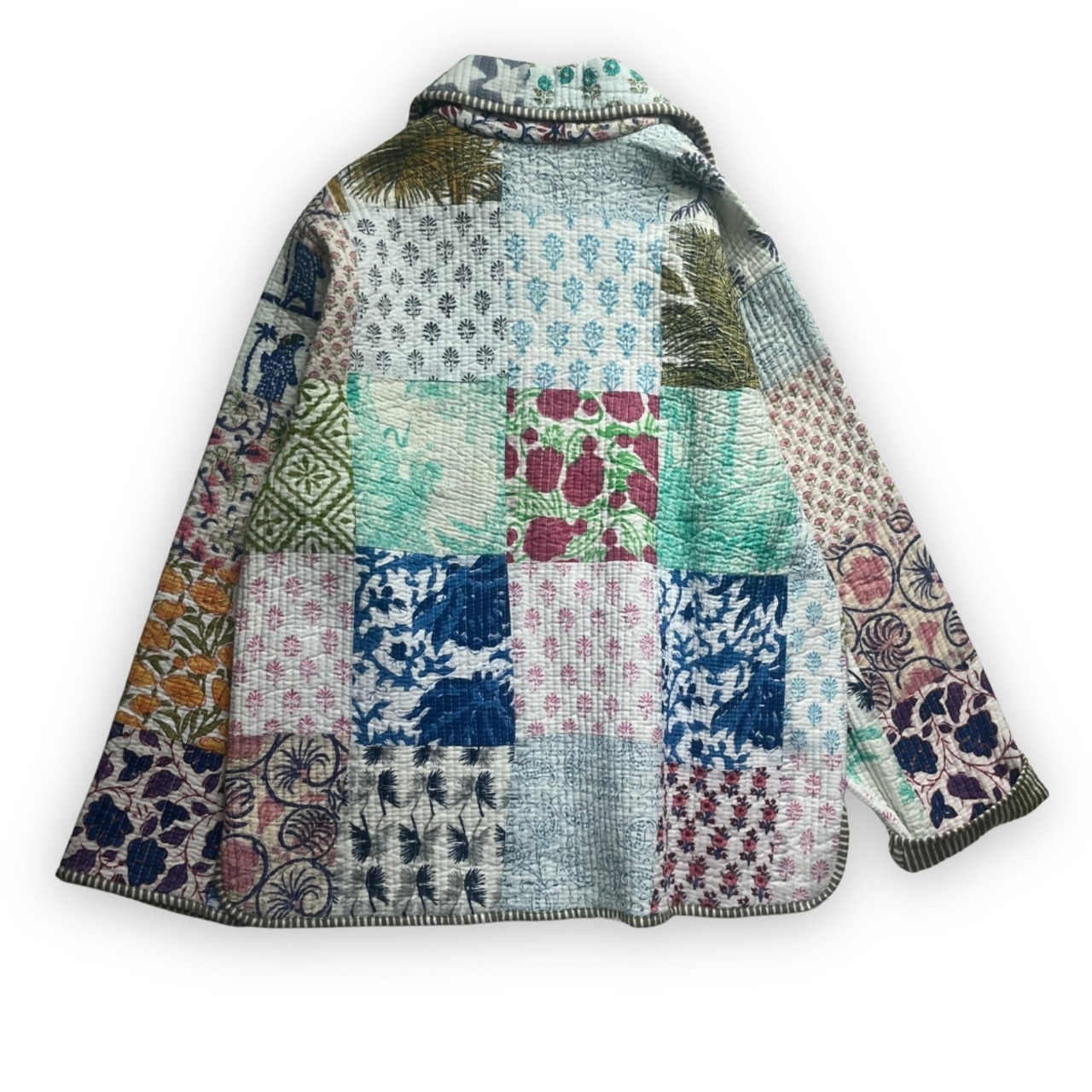 ＜PHET&PLOY＞Adult QUILTED JACKET キルト ジャケット アダルト（khaki stripe） - 2