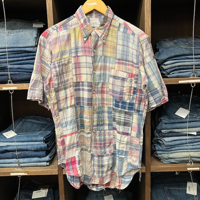 1960'S VINTAGE 3点留め PATCHWORK CHECK S/S SHIRT