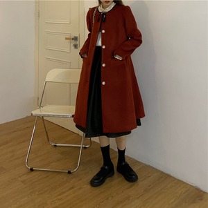 ✞大人女子りぼんレトロAラインコート グースイエロー セクシーレッド ウィンター☆ スウィート 秋冬✞ゴスロリ SM ミリ 甘ロリ クラロリ 和ロリ エレガント 黒ロリ 姫ロリ 華ロリ BB-BB10823846898