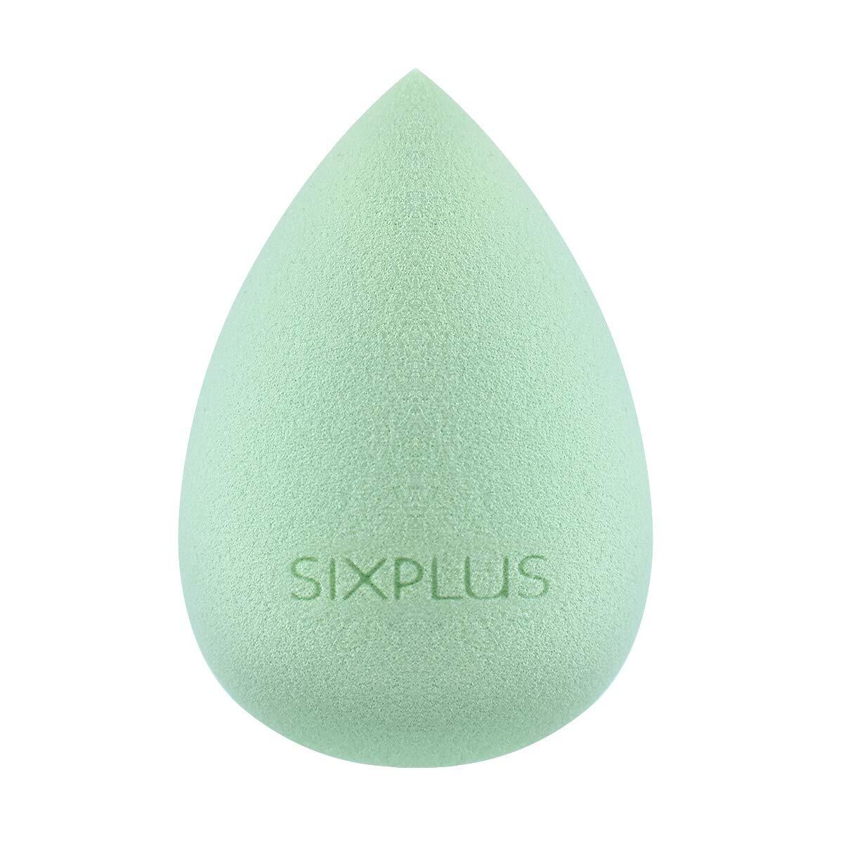 SIXPLUS 多機能メイク用スポンジパフ 化粧スポンジ ドロップ型 メイクアップスポンジ 斜めカット 乾湿兼用 柔らかいメイク道具 ふわふわ化粧パフ メイクパフ 温度で変色する グリーン