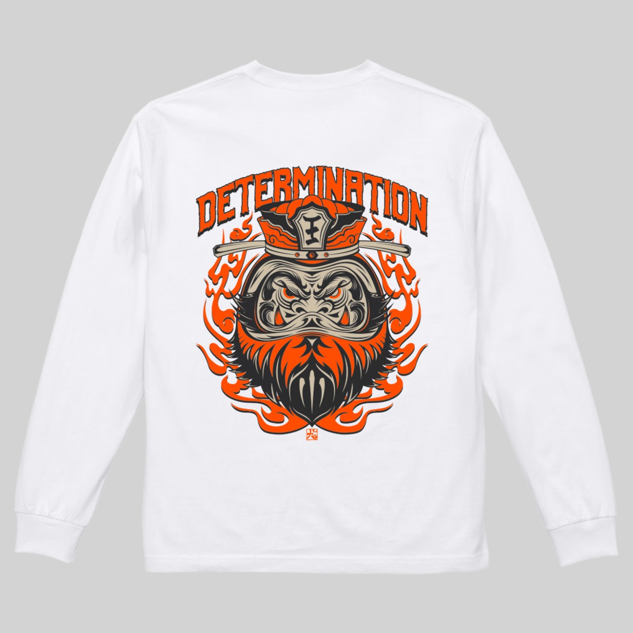 閻魔達磨 ロングTシャツ 白生地×蛍光色　ピンク/緑/オレンジ/青【TIKTOK】