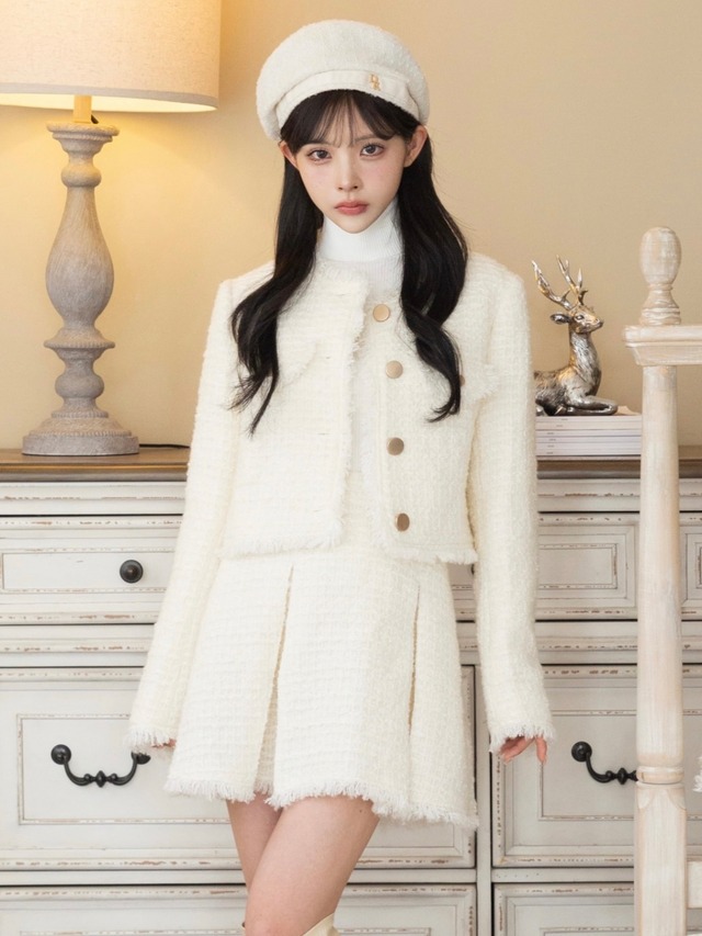 【Desir et raison】lamé fringe tweed setup