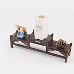 ディスプレイラック 木製 コレクションラック リビング デスク 置物 レトロ ヴィンテージ おしゃれ 北欧