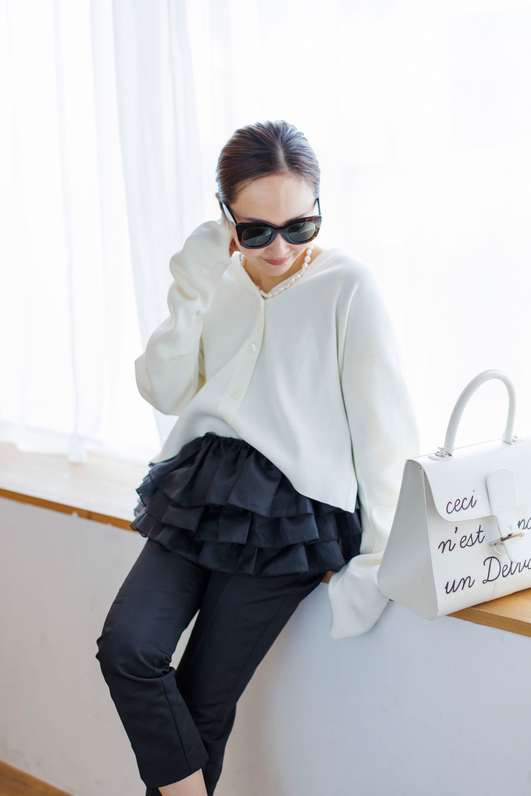 再販】4/16(Tue)21:00- Hem tulle docking pullover 5月下旬お届け 