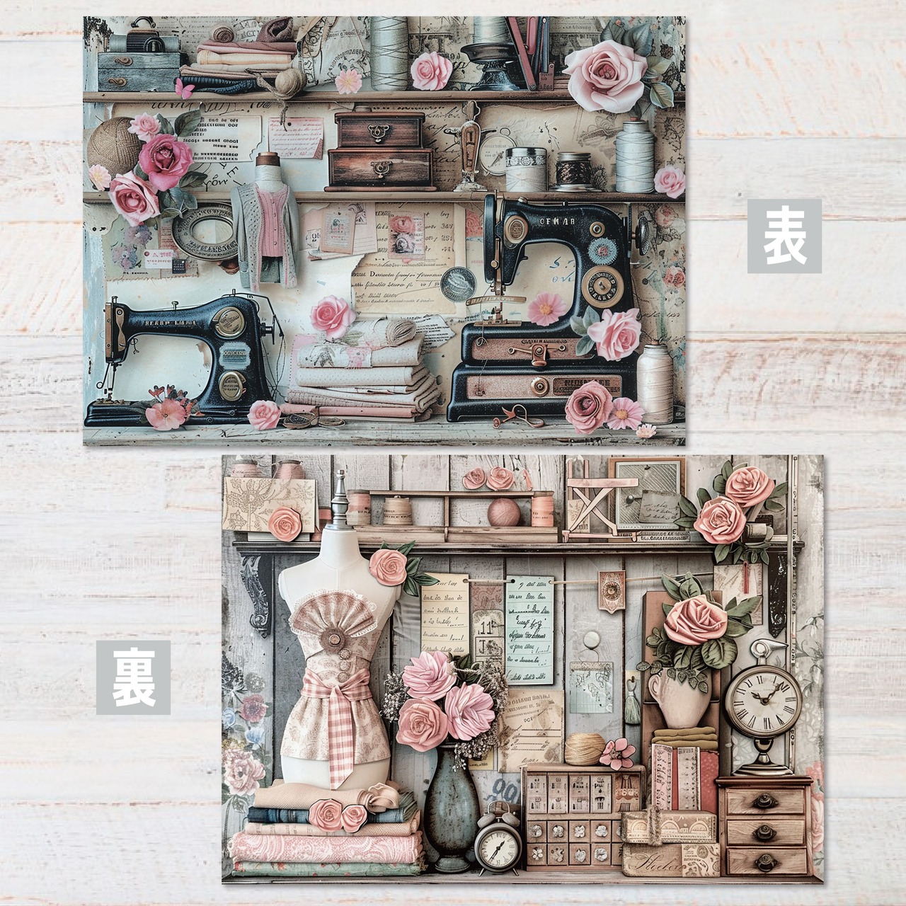 新作＆再販set 90枚♡A4デザインペーパー コラージュ 素材 