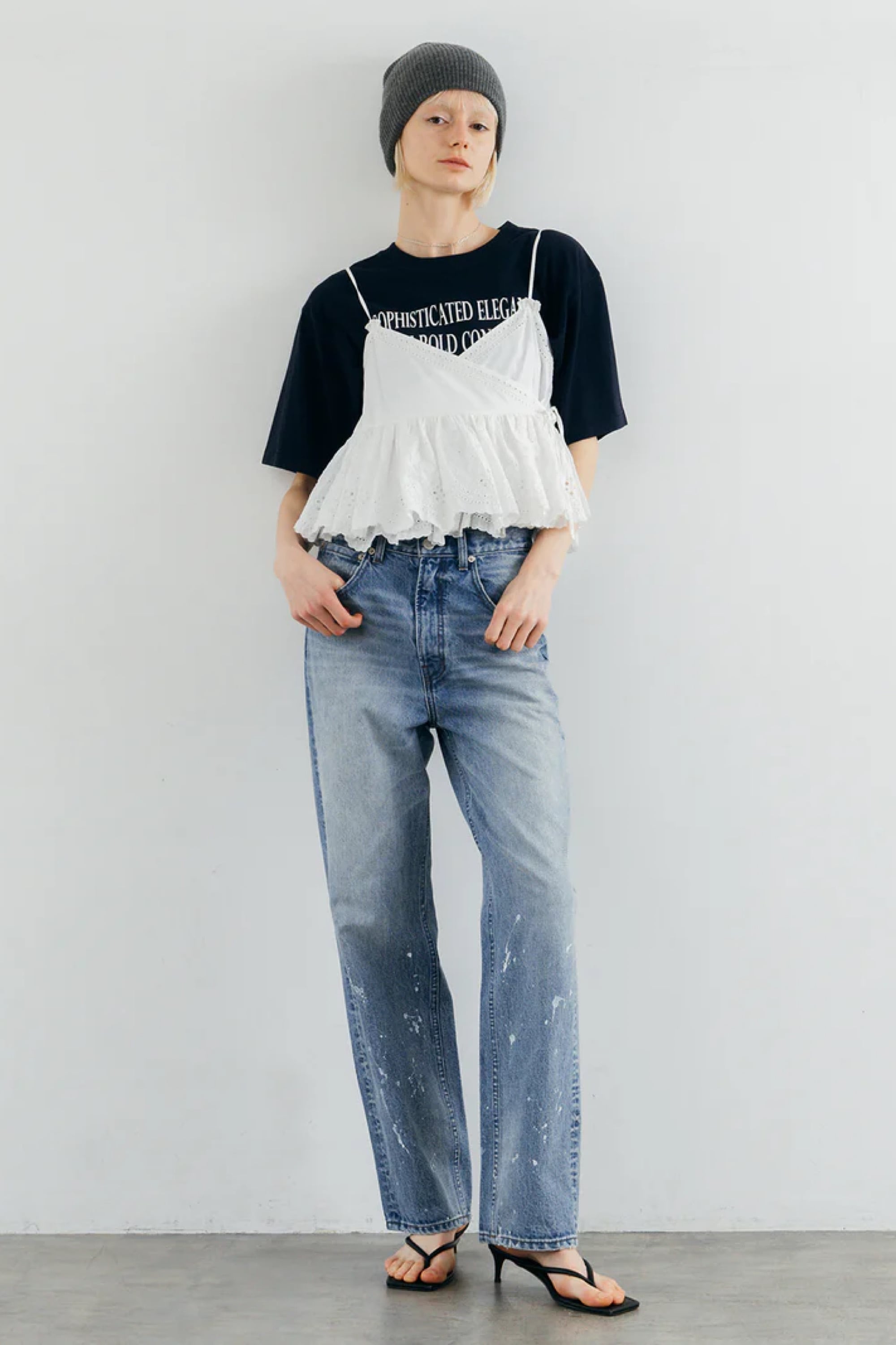 トップス CREDONA LACE PATCHWORK TOPS CREDONA LACE PATCHWORK TOPS レースパッチワークトップス White