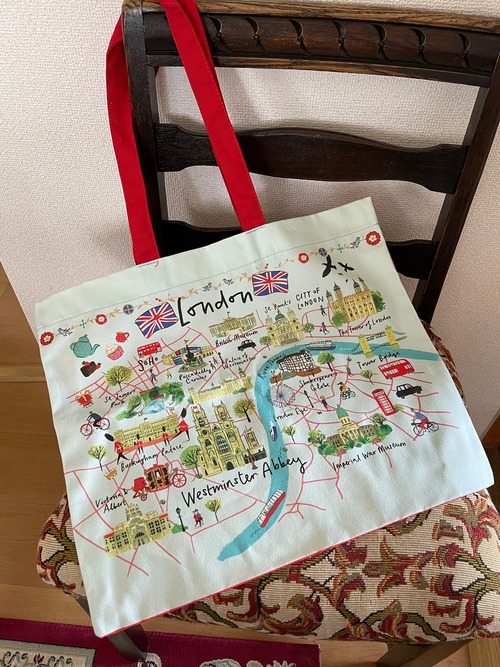 10%OFF!『Westminster Abbey』ロンドンマップ柄 トートバッグ  London map Tote Bag ウエストミンスターの画像