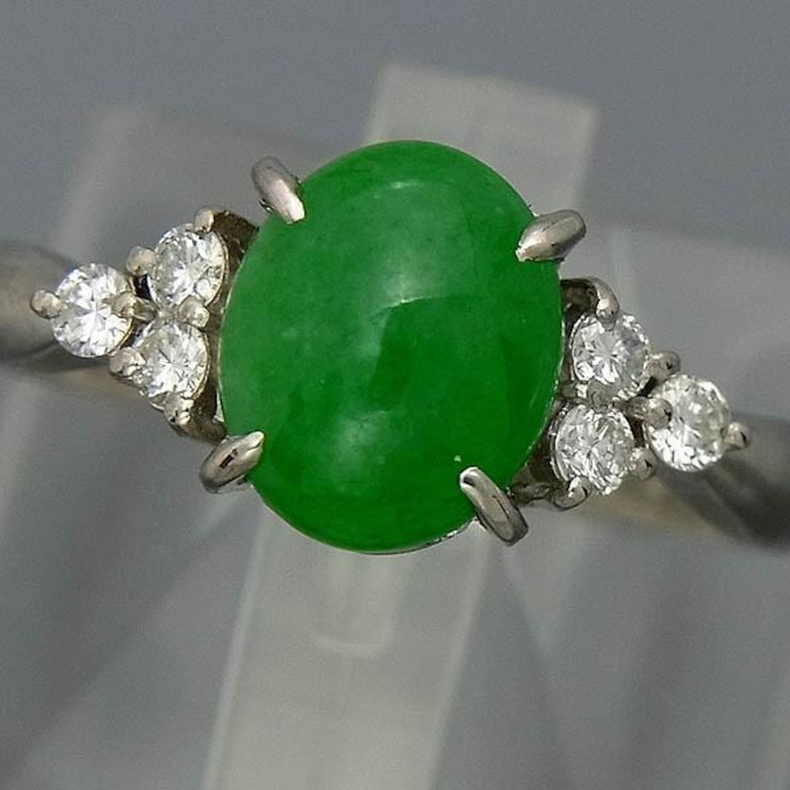 Pt900翡翠指輪】 ひすいリング 2.54ct/D 0.27ct/6.0g/20号 | Pay ID