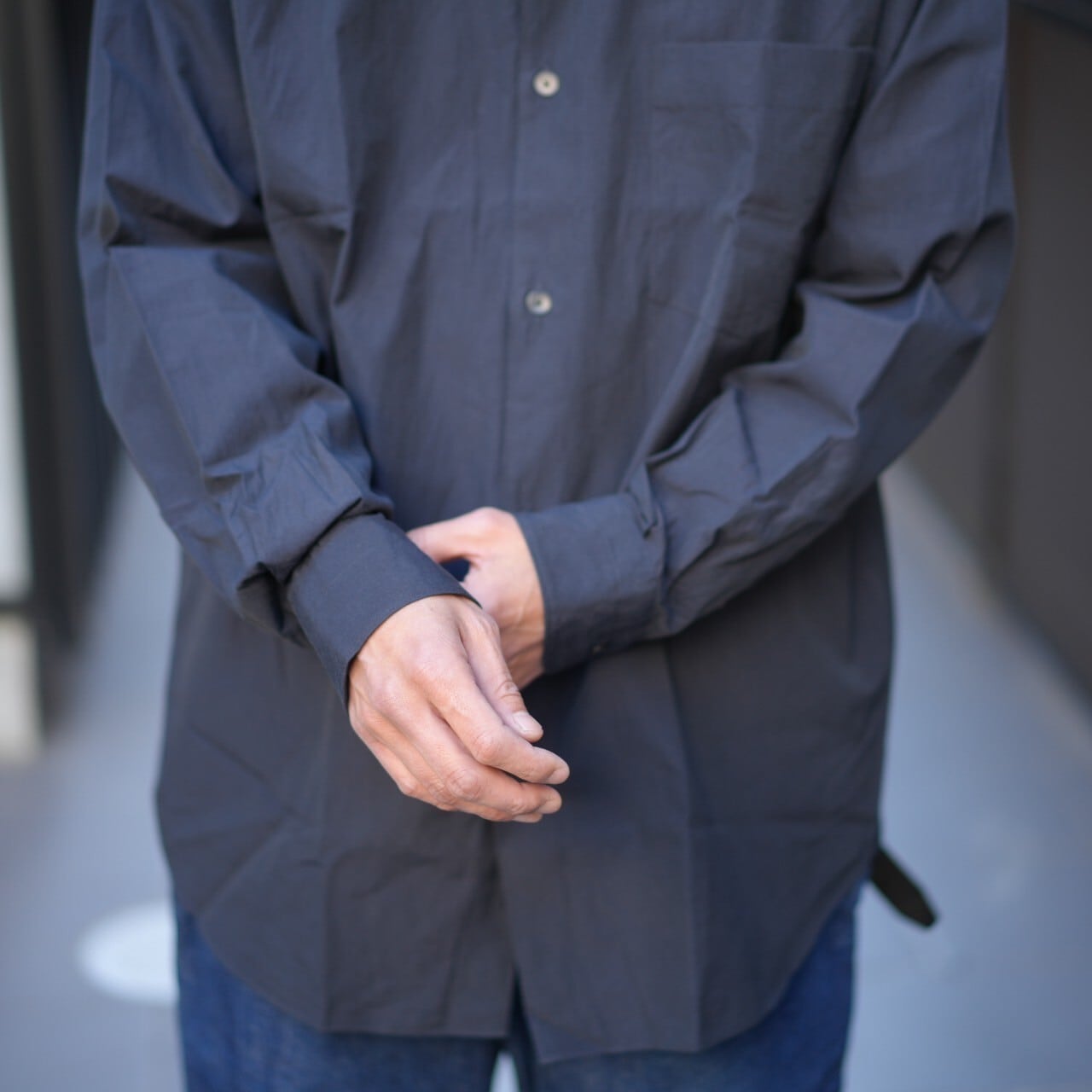 COMOLI(コモリ) / コモリシャツ-NAVY-(E03-02001) | Signs