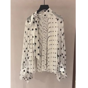 polka dot chiffon blouse(3color)<t3046>