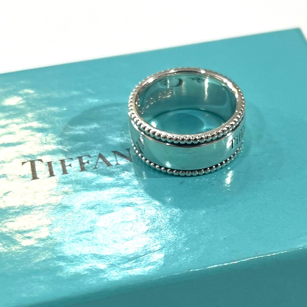 TIFFANY&CO】【8号】2637 T&CO. ミルグレイン エッジ リング SV925