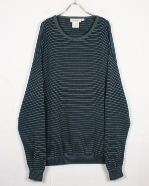 【Caka act2】"Ermenegildo Zegna" Made in Italy Cotton Mix Knit Sweater