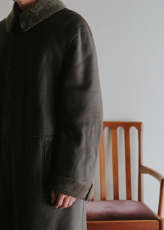90-00's JIL SANDER boa collar mouton coat