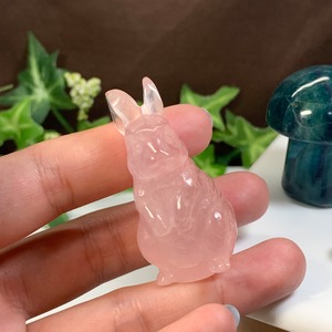 6.ローズクォーツうさぎ・キノコセット