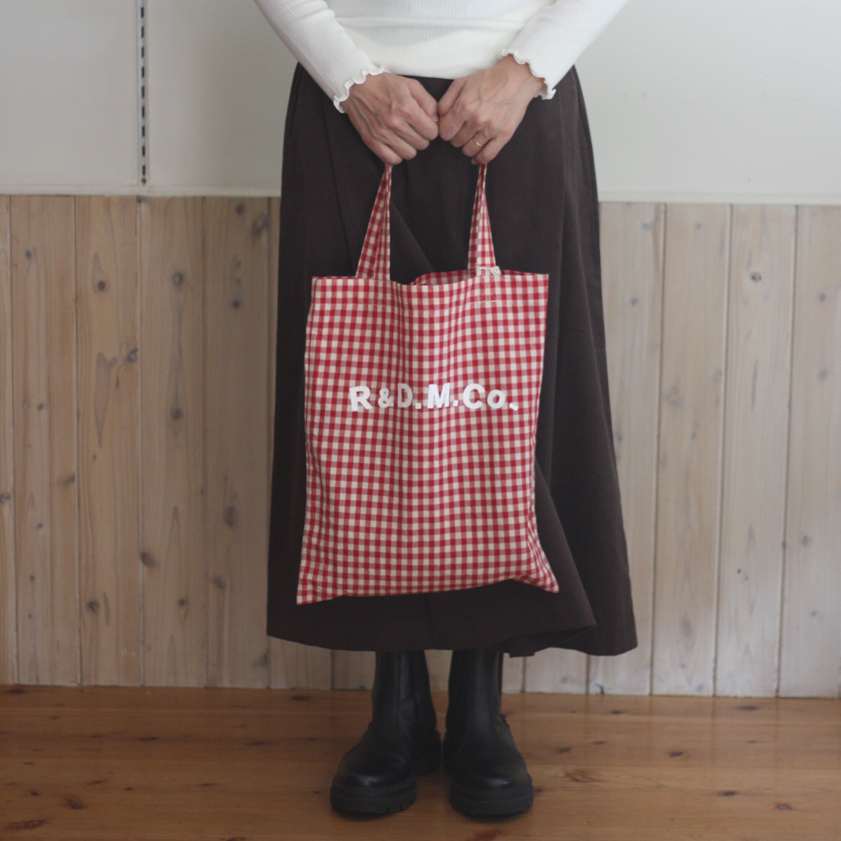 R&D.M.Co- オールドマンズテーラー ギンガムチェックトートバッグ