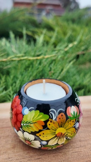 ペトリキフカ・キャンドルホルダー（Khomenko作）