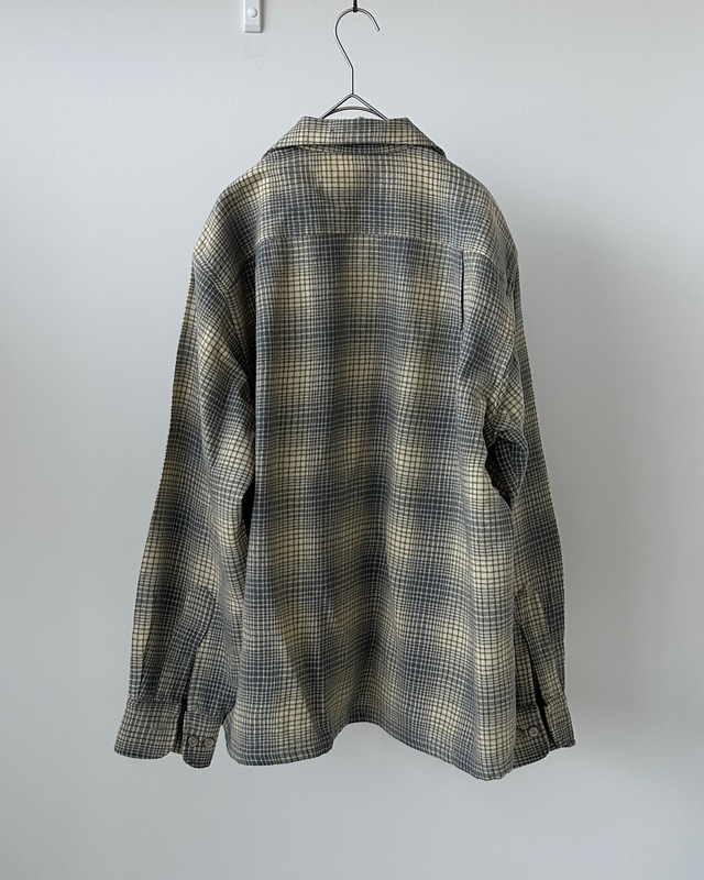 -Montgomery Ward WESTERN made- Vintage 50s L Opencollar Check Shirt