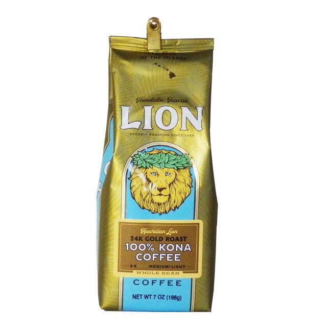 24KゴールドローストWB(挽いていない豆) ライオンコーヒー(7oz 198g) 100%コナコーヒー | コナコーヒーみぽり 24KゴールドローストWB(挽いていない豆) ライオンコーヒー(7oz 198g) 100%コナコーヒー | コナコーヒーみぽり
