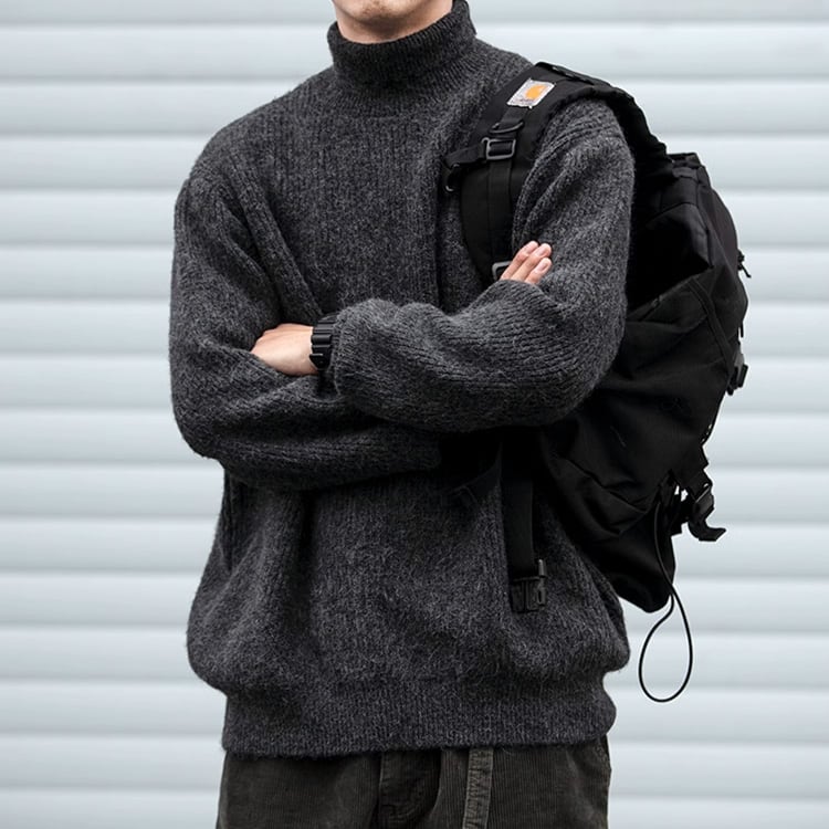 ★ANTI-PILLING TURTLENECK PLAIN SWEATER　　A0881