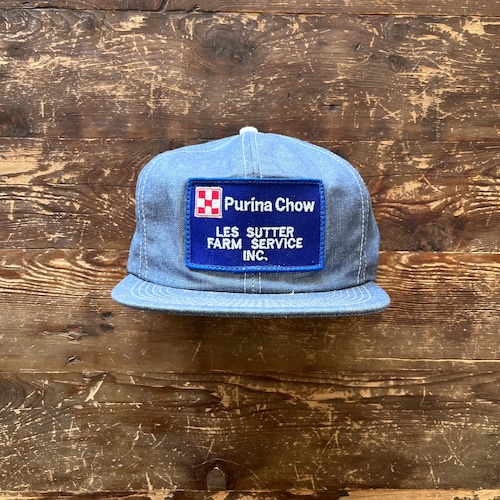 Circa 80's Deadstock "K-Products” Denim Trucker Hat/Farm Service