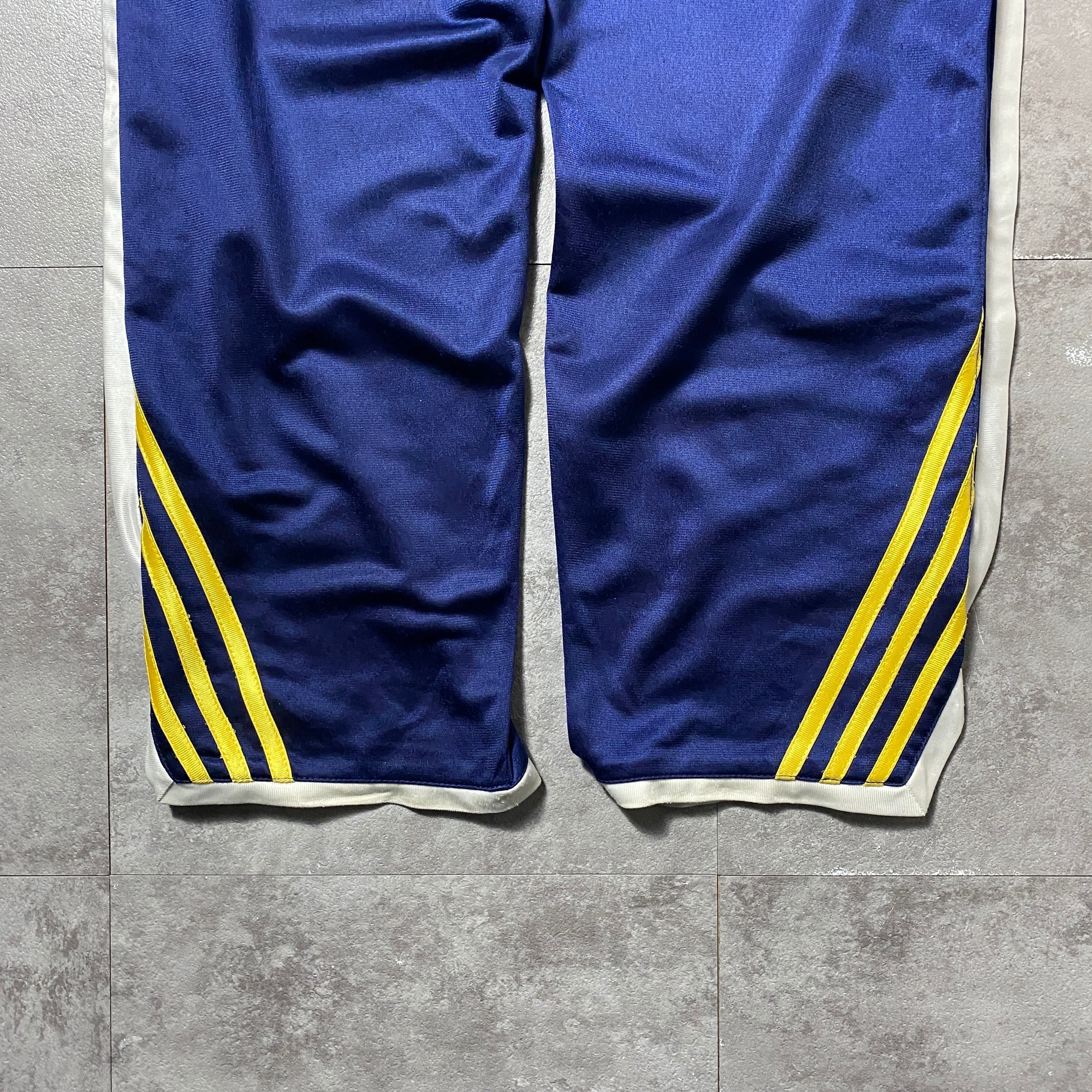 90's 00's adidas アディダス 刺繍文字ロゴ サイドスナップ ストライプ