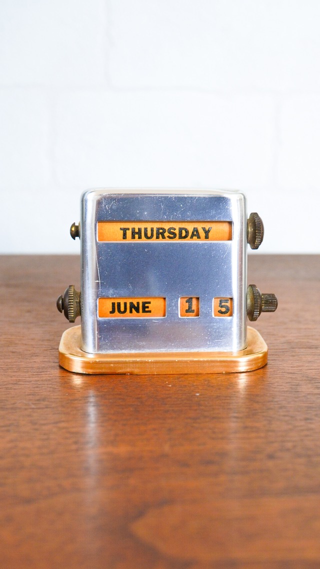 【1940-1950s】PARK SHERMAN パークシャーマン 卓上カレンダー  スクエア型《デスク 万年 真鍮 ヴィンテージ》