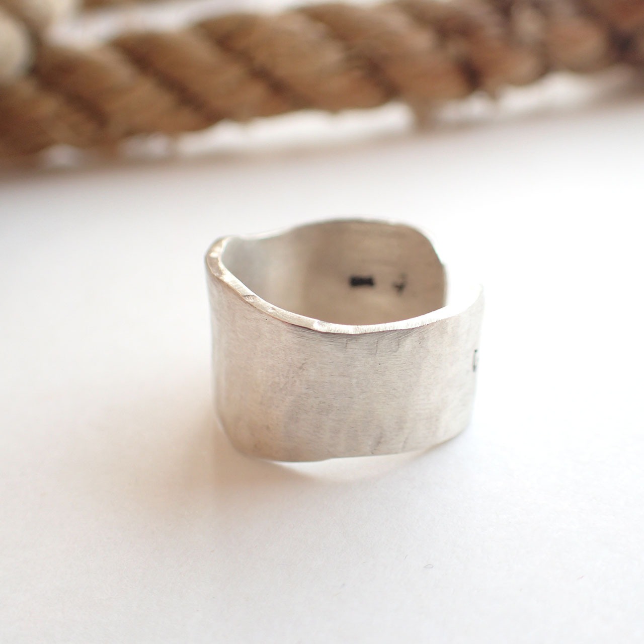 Hammered Rough Open Ring(14mm)　