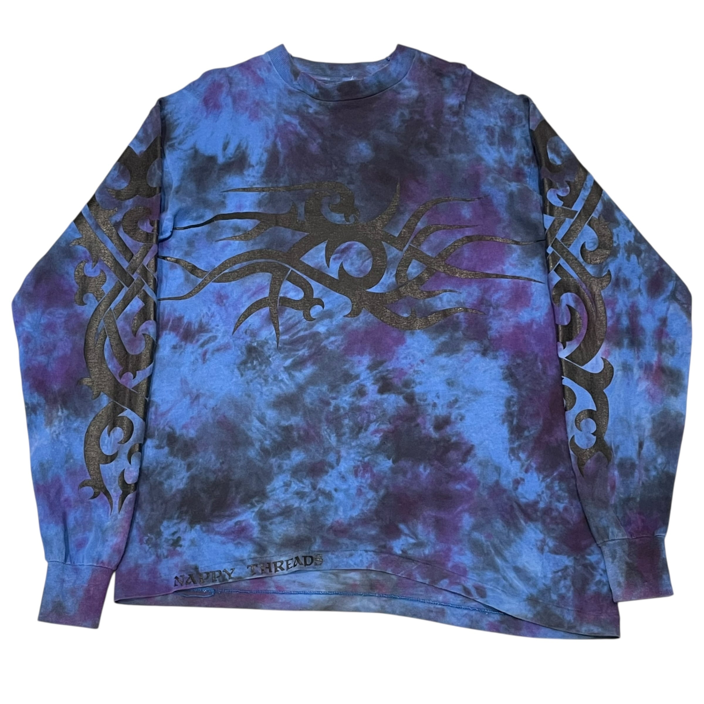 90s NAPPY THREADS "Tribal" Tie-dye L/S T-shirt