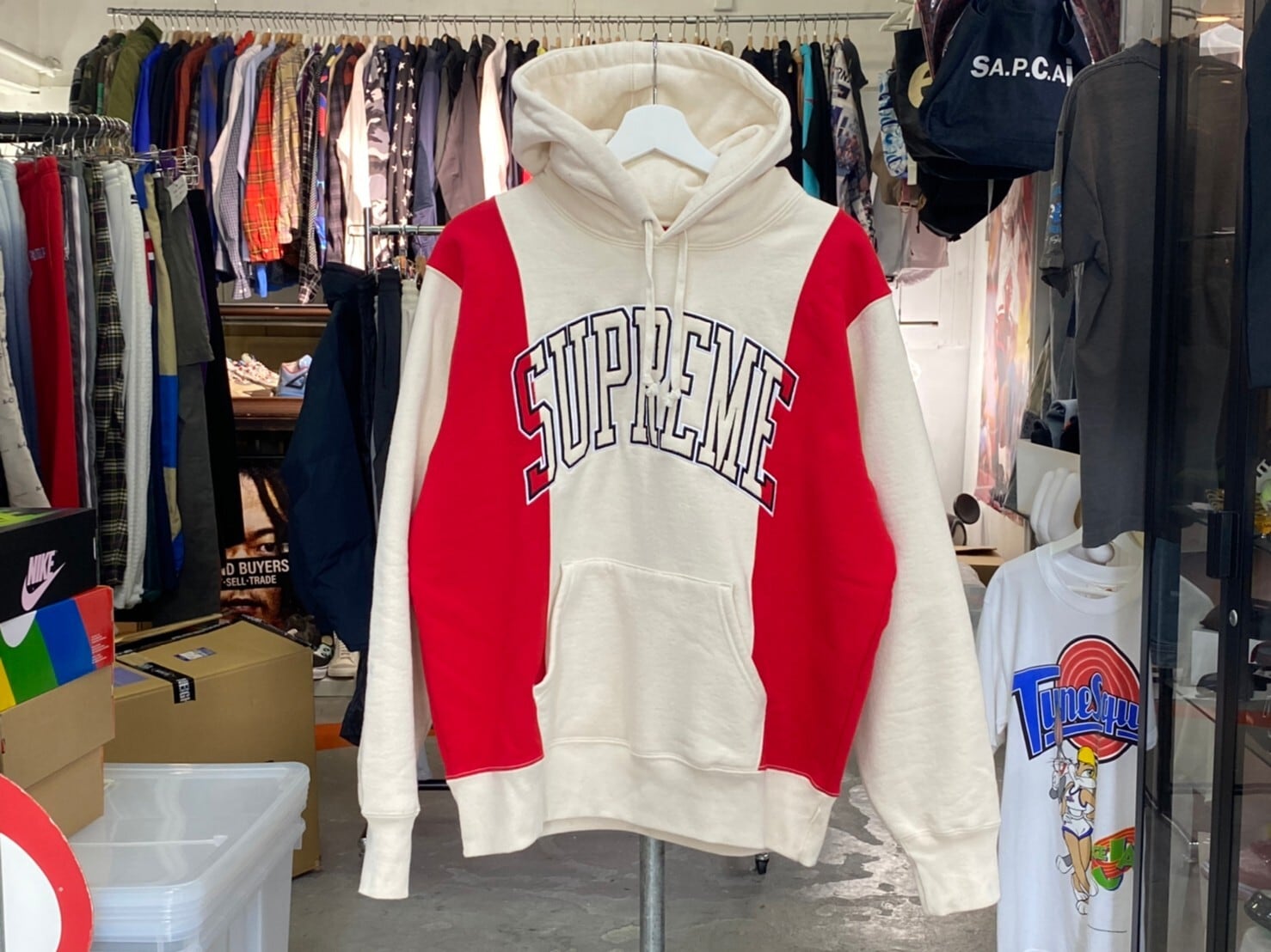 Supreme paneled arc hooded sweatshirt RED SMALL 75KJ0350 | BRAND  