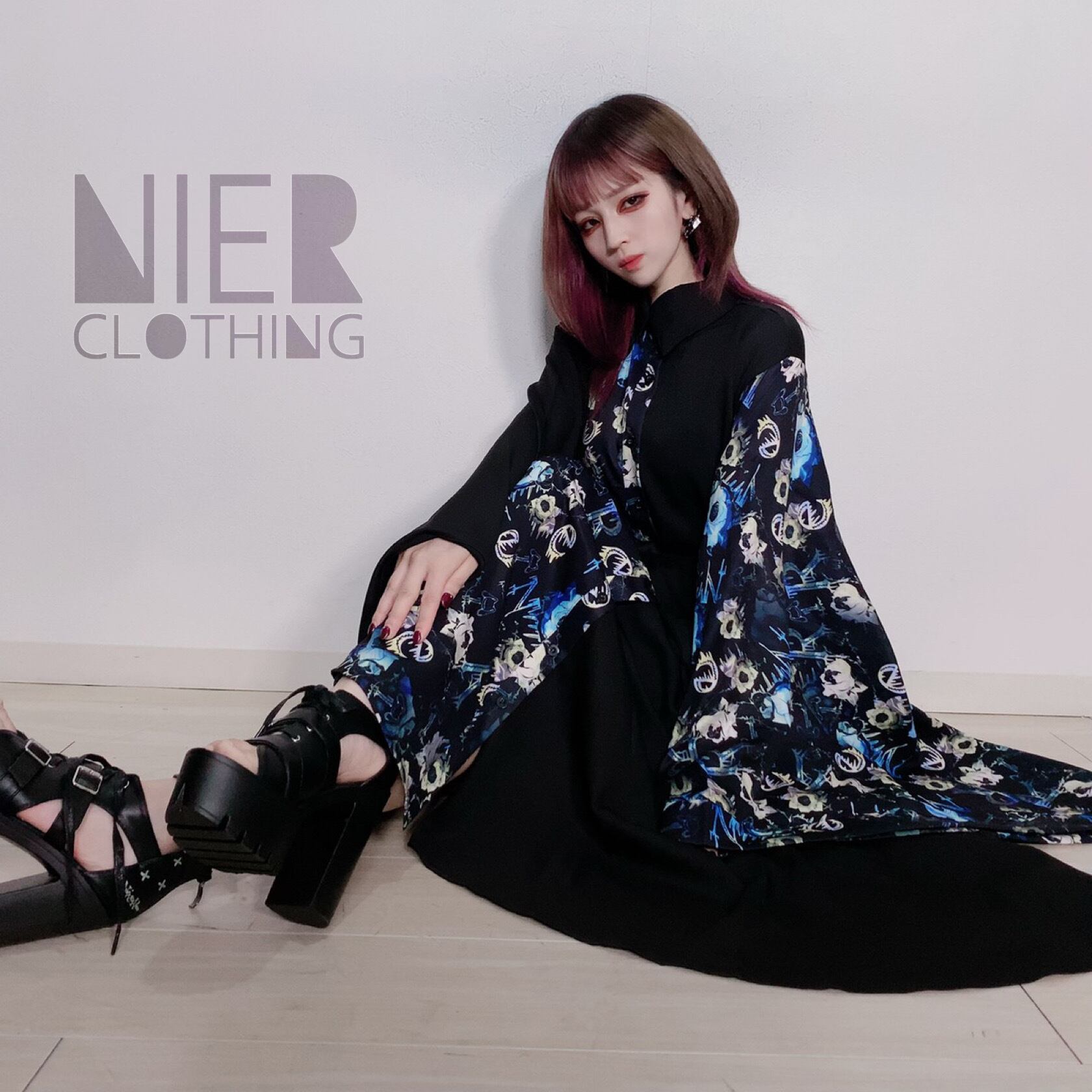 Nier Rose 着物風ワンピース ベルト紐付き Nier