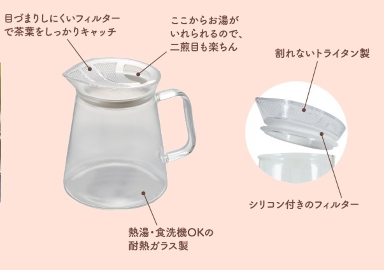 フィルタートップポット（耐熱ガラス）　450ｍｌ