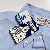 タグ付き 未使用品 CAPTAIN SANTA キャプテンサンタ ワンポイント刺繍 半袖 BD オックスフォード シャツ サイズ S /ライトブルー/メンズ