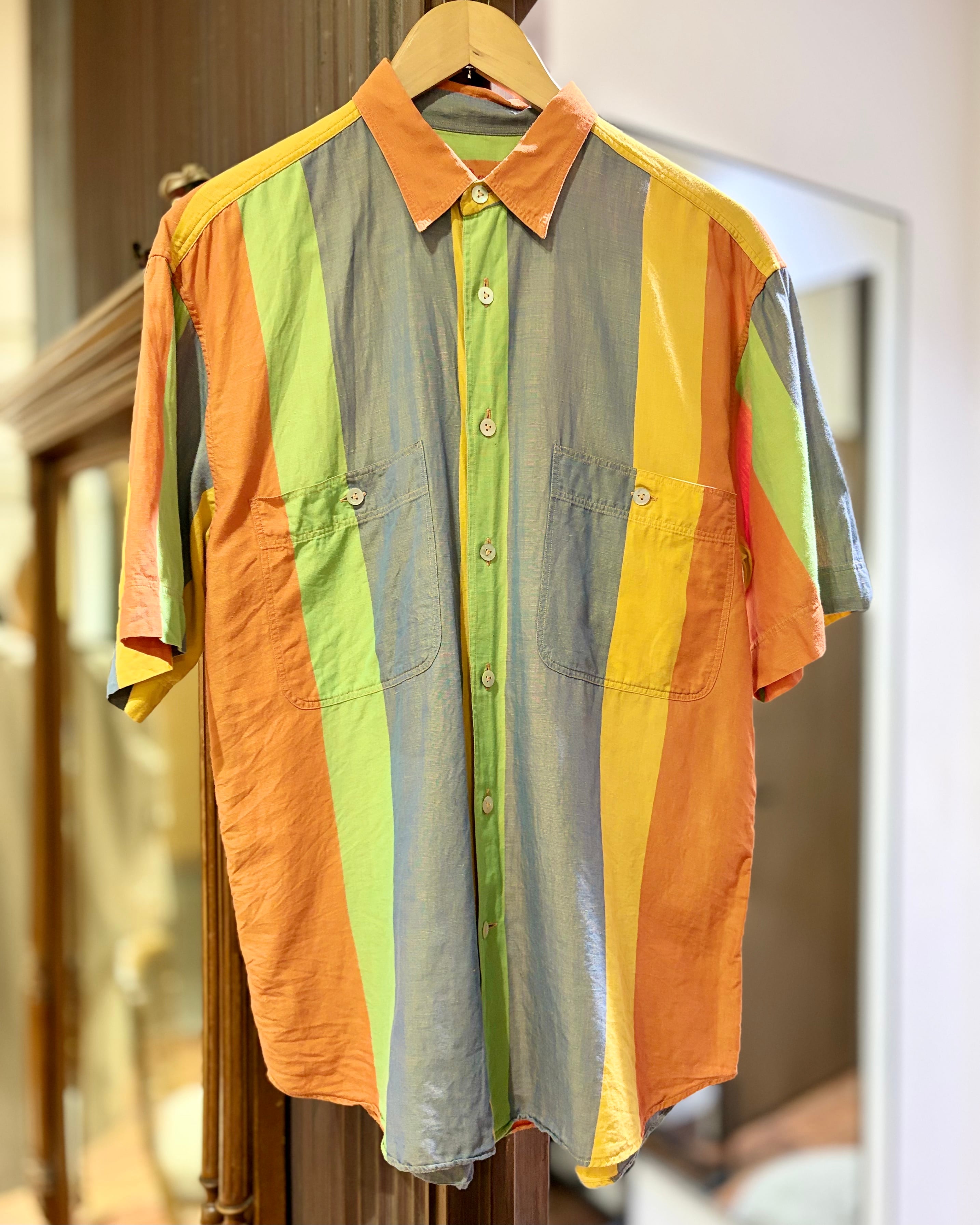 OLD LINEN×COTTON HALF SLEEVE SHIRT | STRAYSHEEP ONLINE