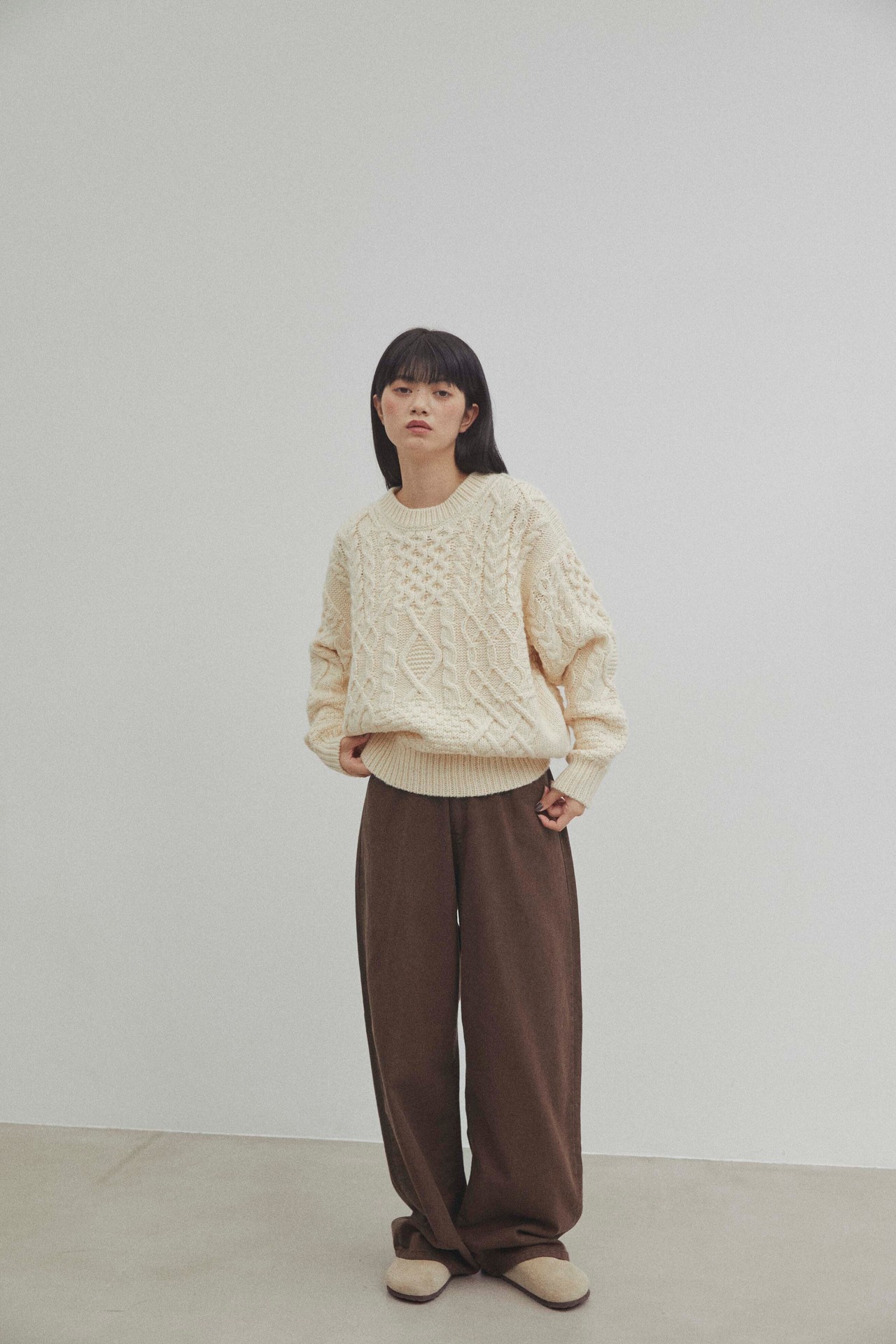DU125906 Straight Wide Cotton Pants