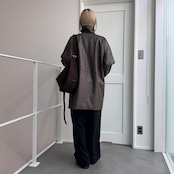 レザーライクオーバーJK/ブラウン