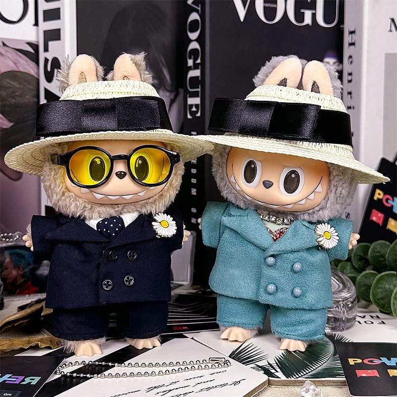 カッコいい!コンサートステージ 風 スーツコーデ Labubu 1~3世代 15cm/17cm フルセット 着せ替え クールでおしゃれ