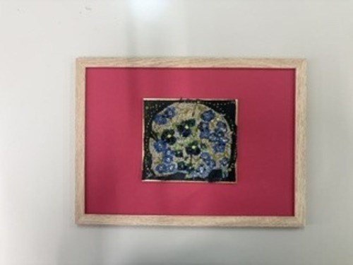 【レザーアート】青い花