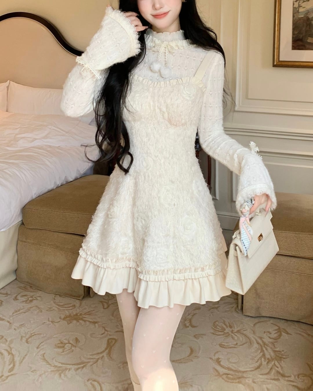 ローズモヘアガーリーワンピース 25W08208