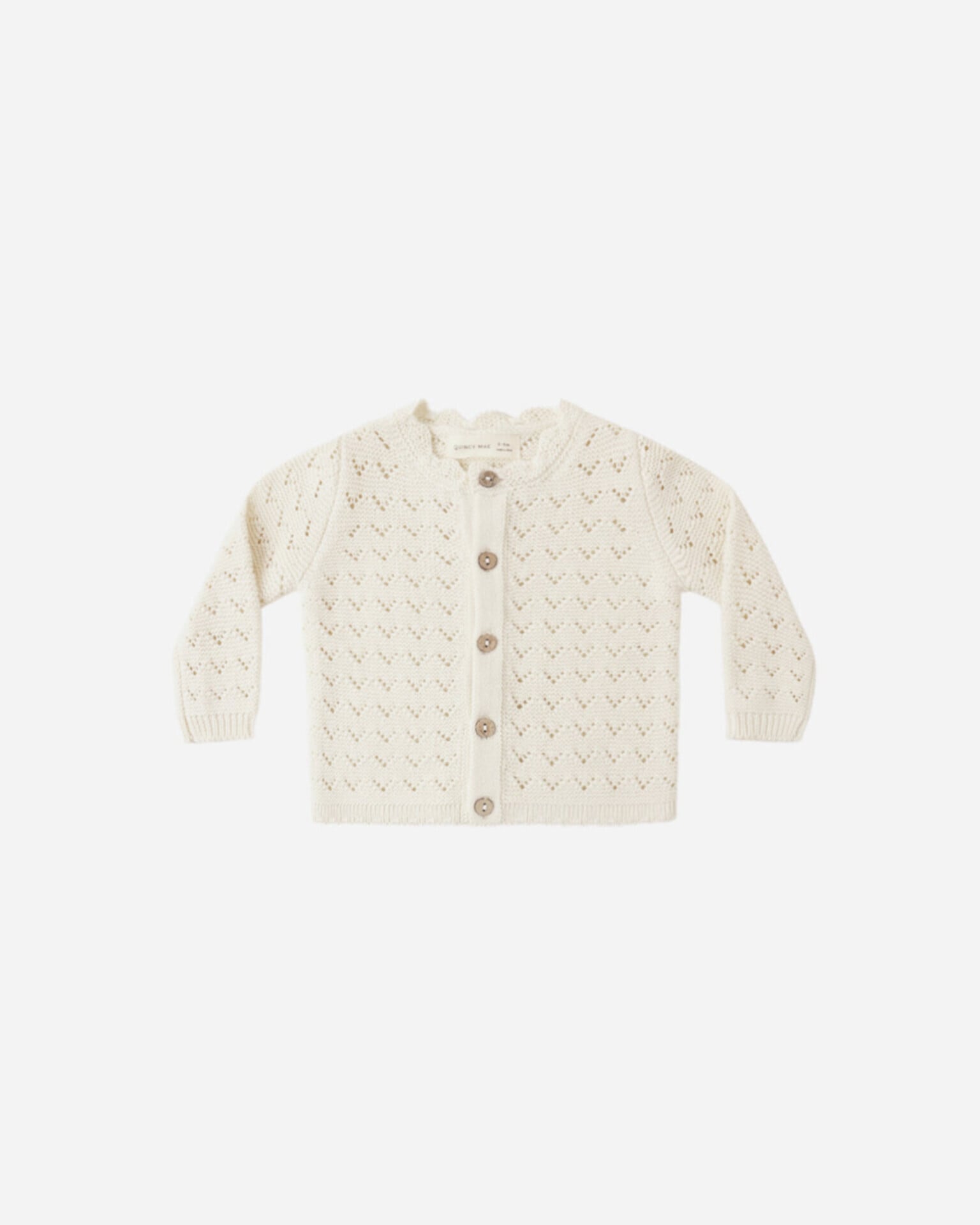 【QUINCY MAE】SCALLOPED CARIGAN / NATURAL