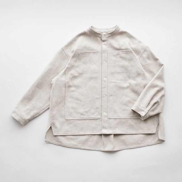 MOUN TEN.(マウンテン)/ cotton tweed pocket shirt / ecru mix / 110,125,140cm