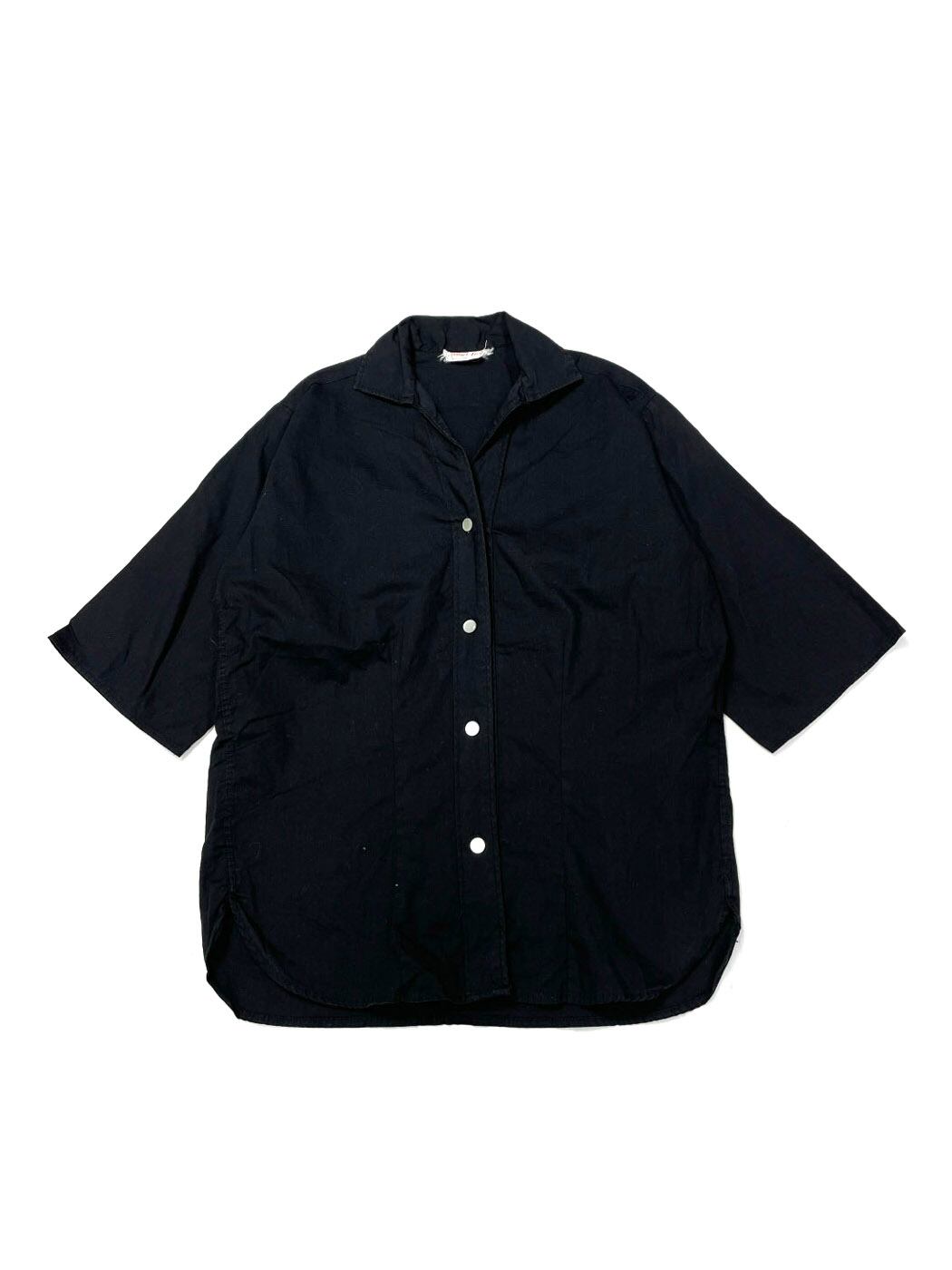 エヌハリウッド24ss 2241-SH51-003 ブラック　サイズ38 N.HOOLYWOOD COMPILE HALF SLEEVE BIG SHIRT 2241-SH51-003 | PAY ID